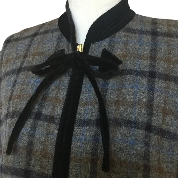 J.Crew Wool Zip Plaid Cape - Picture 4 of 15